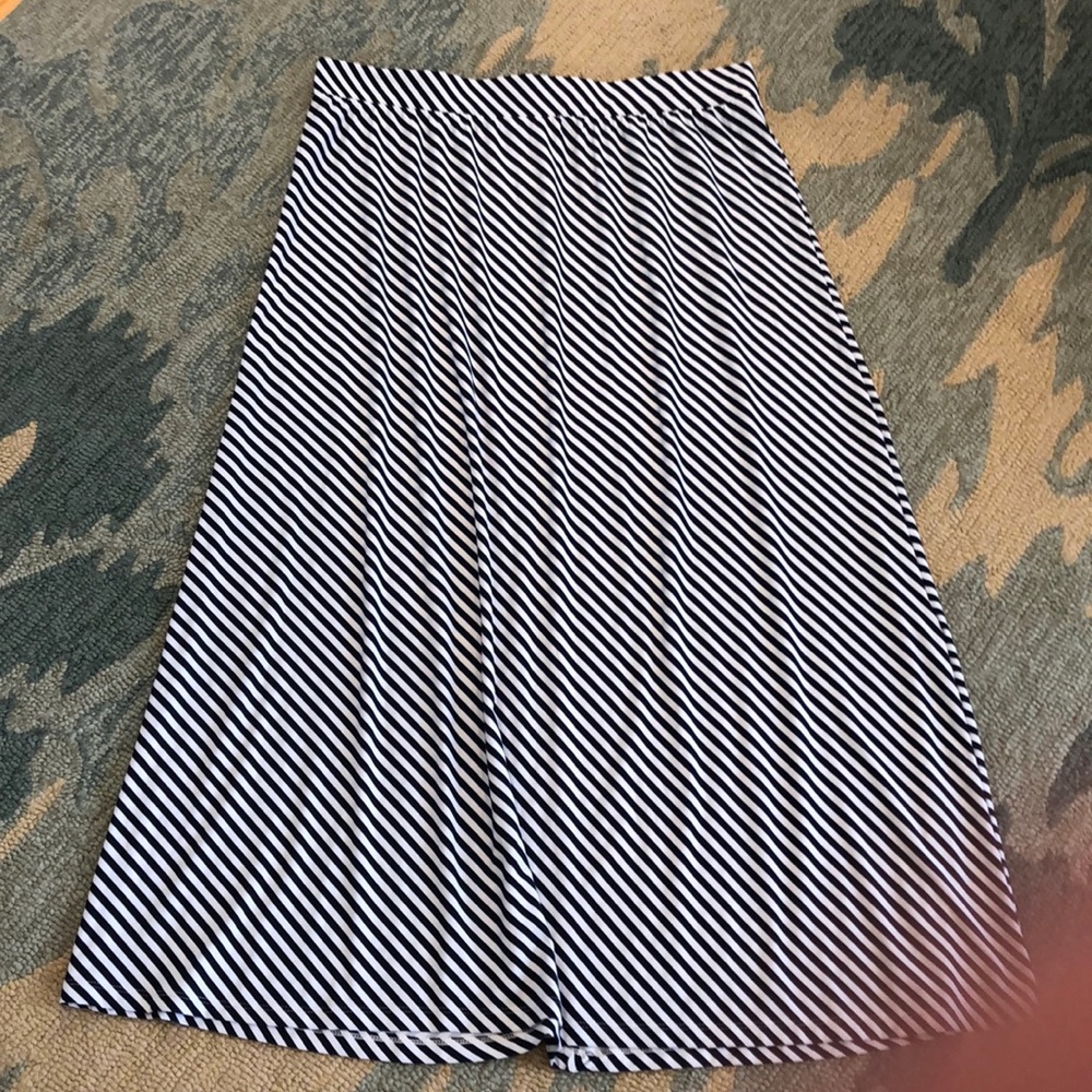 Maxi skirt navy and white diagonal stripe